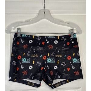 Feed Me Fight Me Women’s Athletic Short Rock‎ N Roll Black Red Small